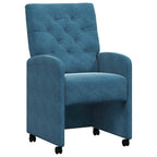 vidaXL Esszimmerstühle mit Rollen 2 pcs Blau 58 x 67 x 97 cm Samt