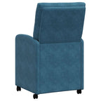 vidaXL Esszimmerstühle mit Rollen 2 pcs Blau 58 x 67 x 97 cm Samt