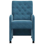 vidaXL Esszimmerstühle mit Rollen 2 pcs Blau 58 x 67 x 97 cm Samt