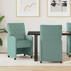 vidaXL Esszimmerstühle mit Rollen 2 pcs Meergrün 58 x 67 x 97 cm Samt