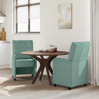 vidaXL Esszimmerstühle mit Rollen 2 pcs Meergrün 58 x 67 x 97 cm Samt