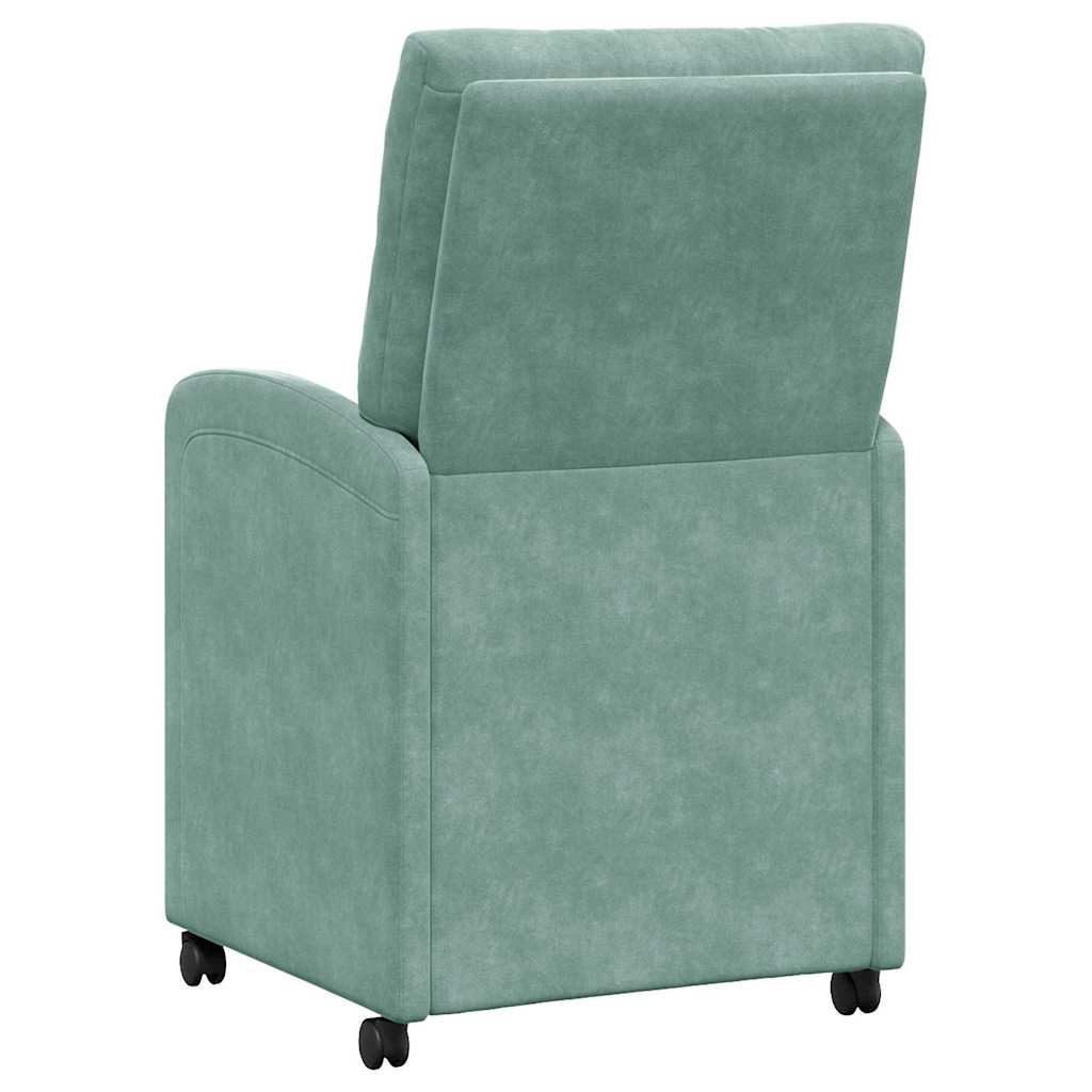 vidaXL Esszimmerstühle mit Rollen 2 pcs Meergrün 58 x 67 x 97 cm Samt