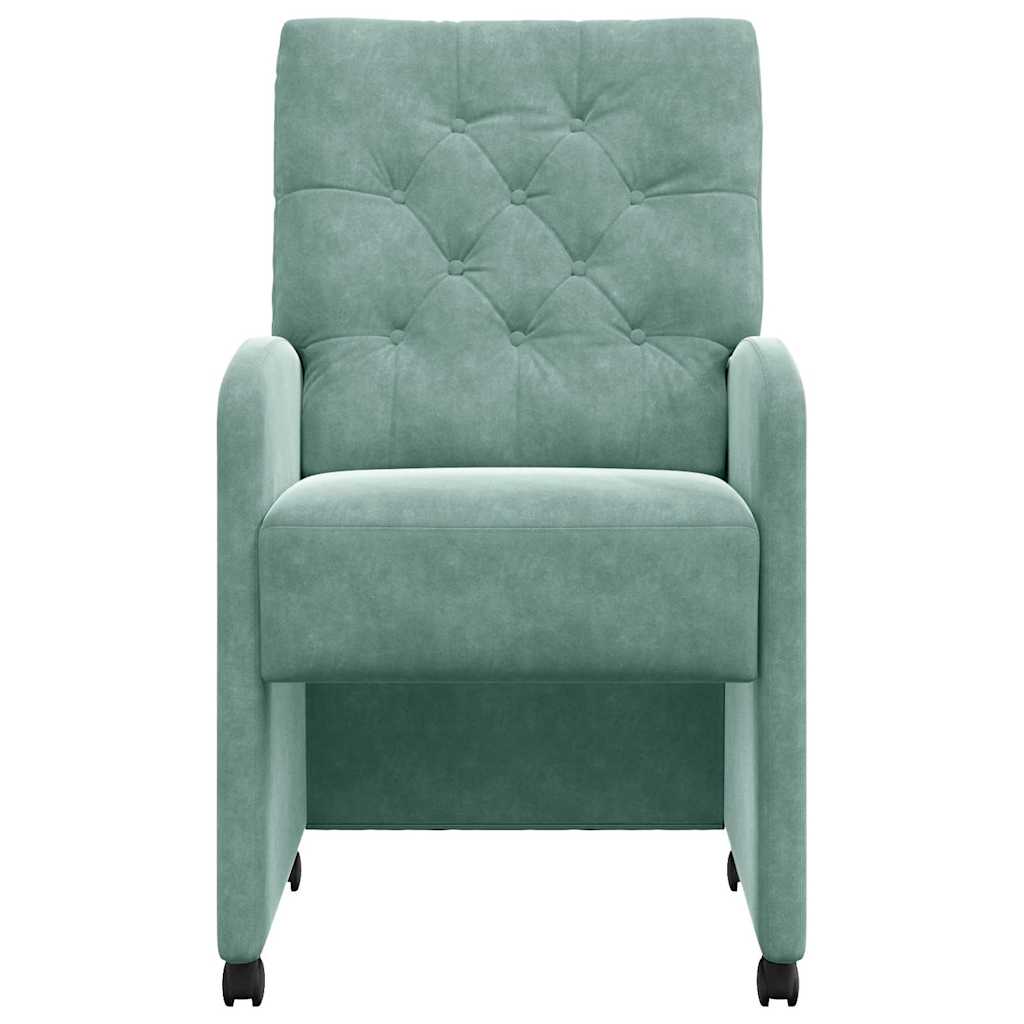 vidaXL Esszimmerstühle mit Rollen 2 pcs Meergrün 58 x 67 x 97 cm Samt