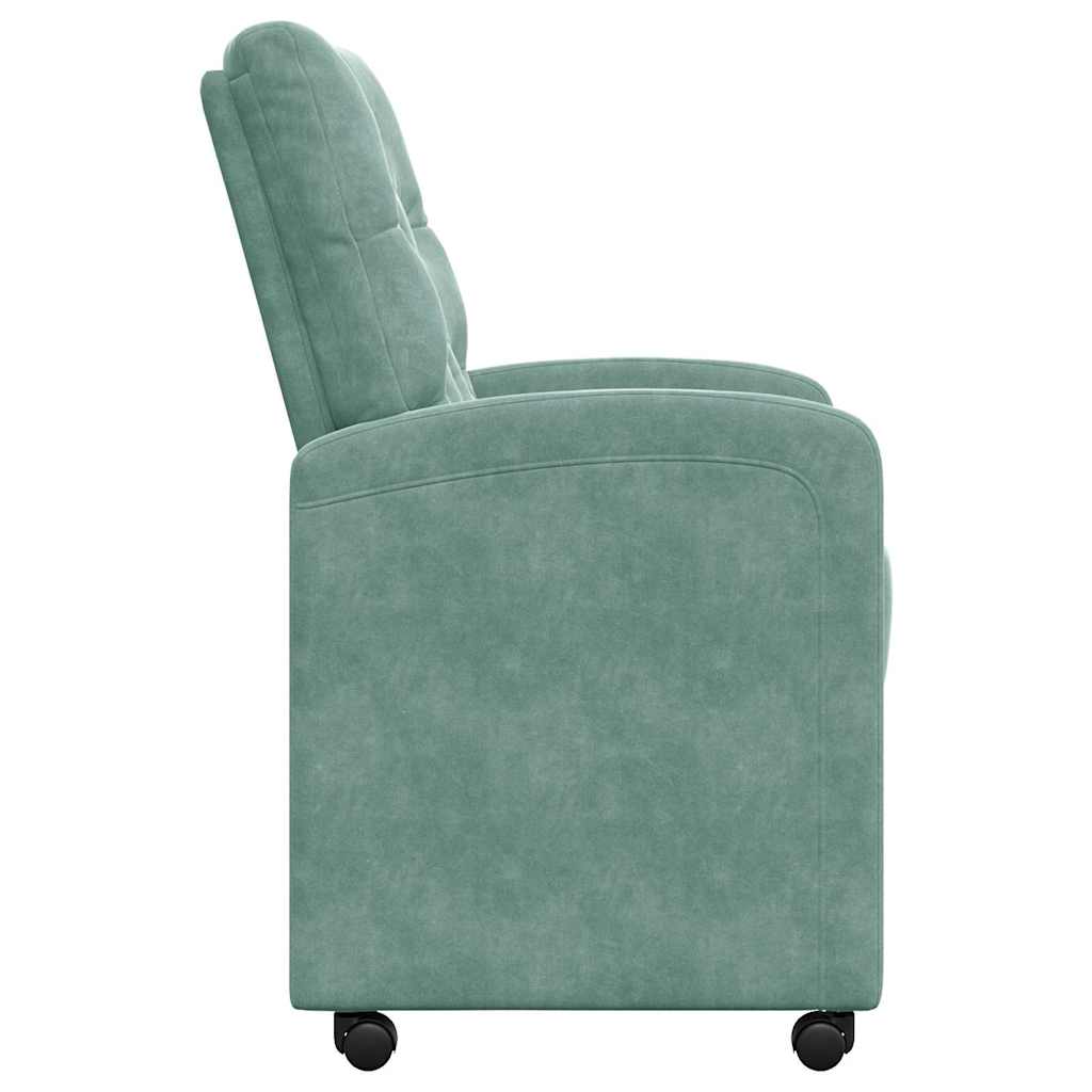 vidaXL Esszimmerstühle mit Rollen 2 pcs Meergrün 58 x 67 x 97 cm Samt