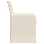 vidaXL Esszimmerstühle mit Rädern 2 pcs Beige 57 x 67 x 95 cm Leinen