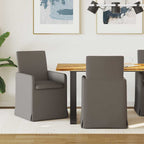 vidaXL Esszimmerstühle 2 pcs Hellgrau 57 x 67 x 95 cm Leinen