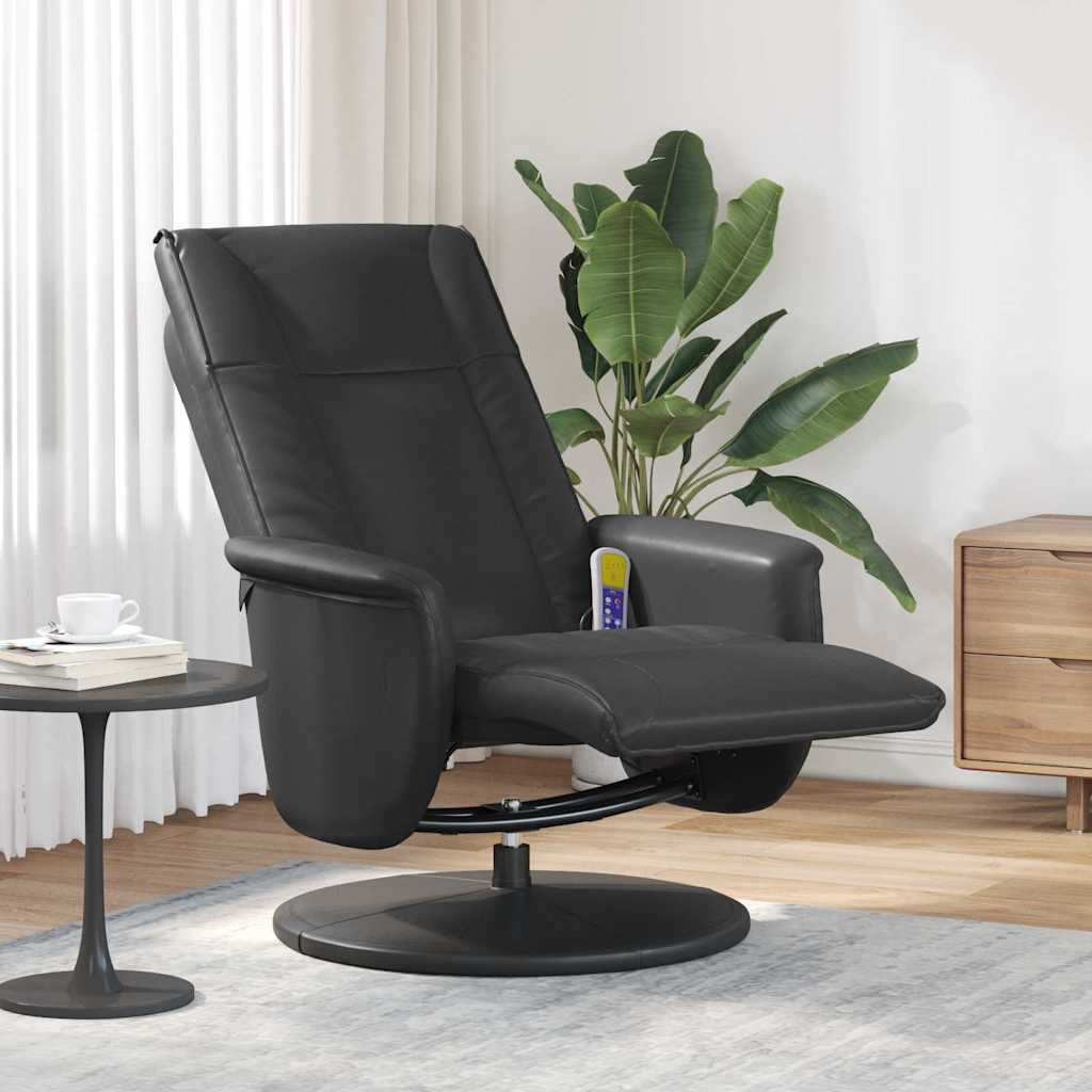 vidaXL Schwenkbarer Massagesessel Schwarz 71 x 90 x 105 cm Kunstleder