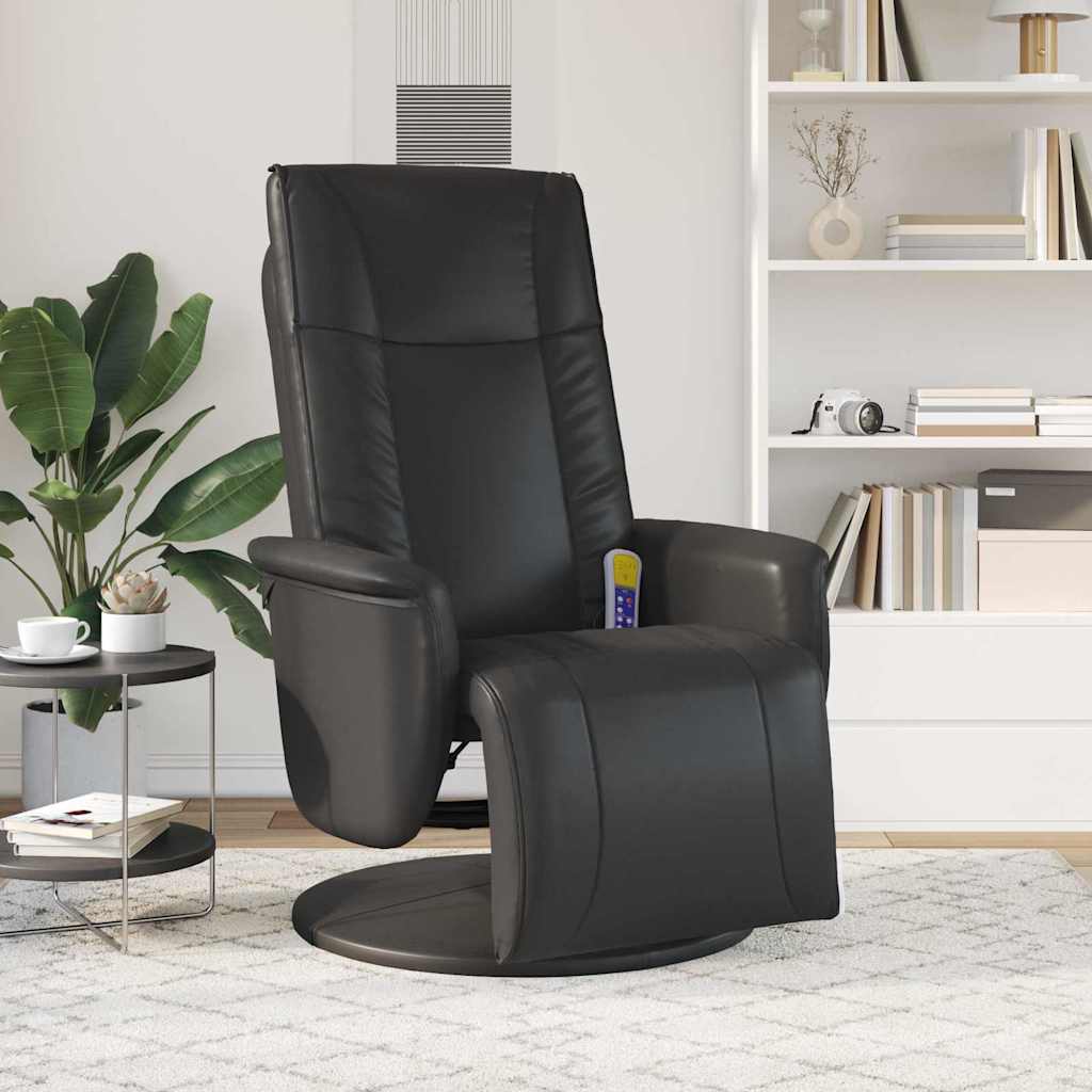 vidaXL Schwenkbarer Massagesessel Schwarz 71 x 90 x 105 cm Kunstleder