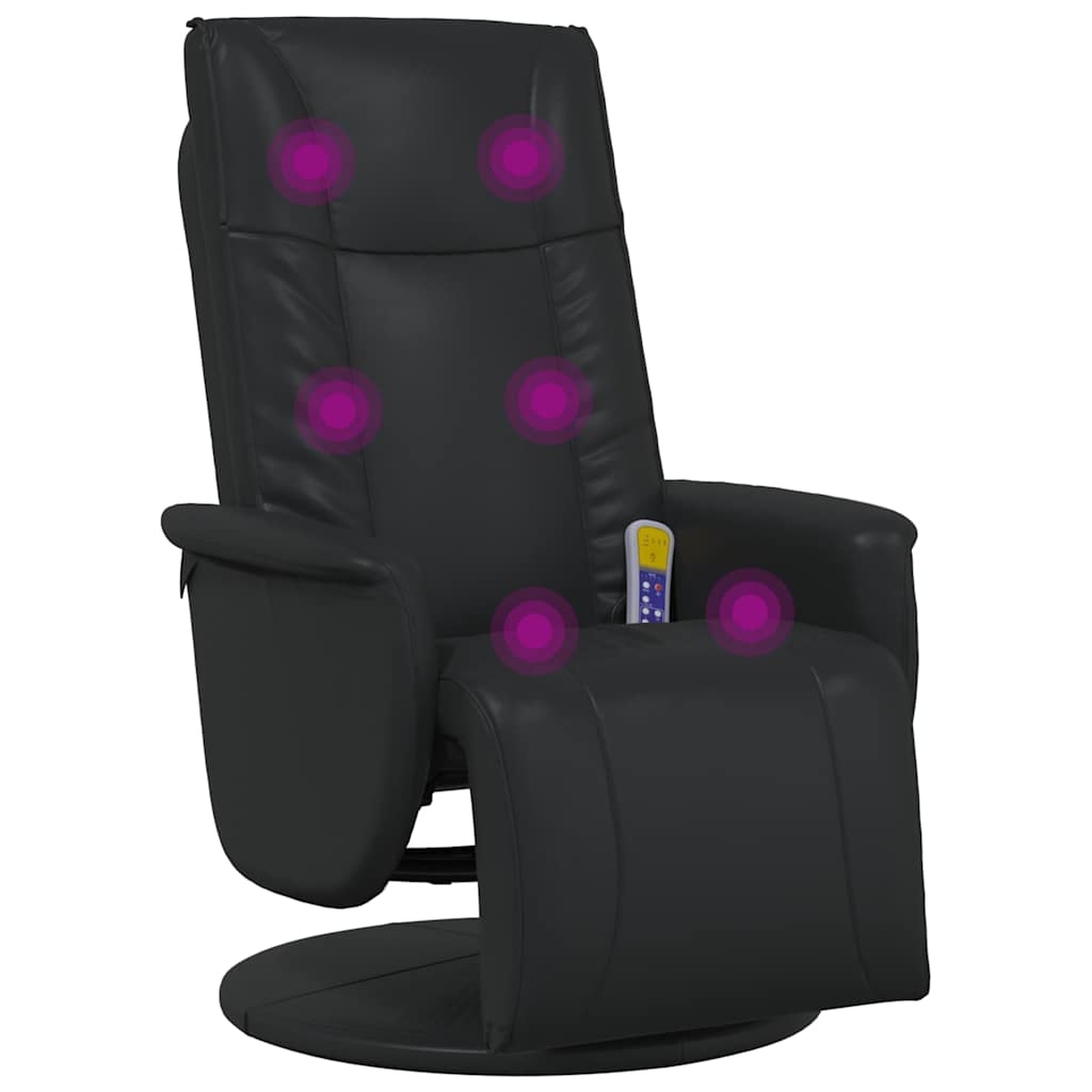 vidaXL Schwenkbarer Massagesessel Schwarz 71 x 90 x 105 cm Kunstleder