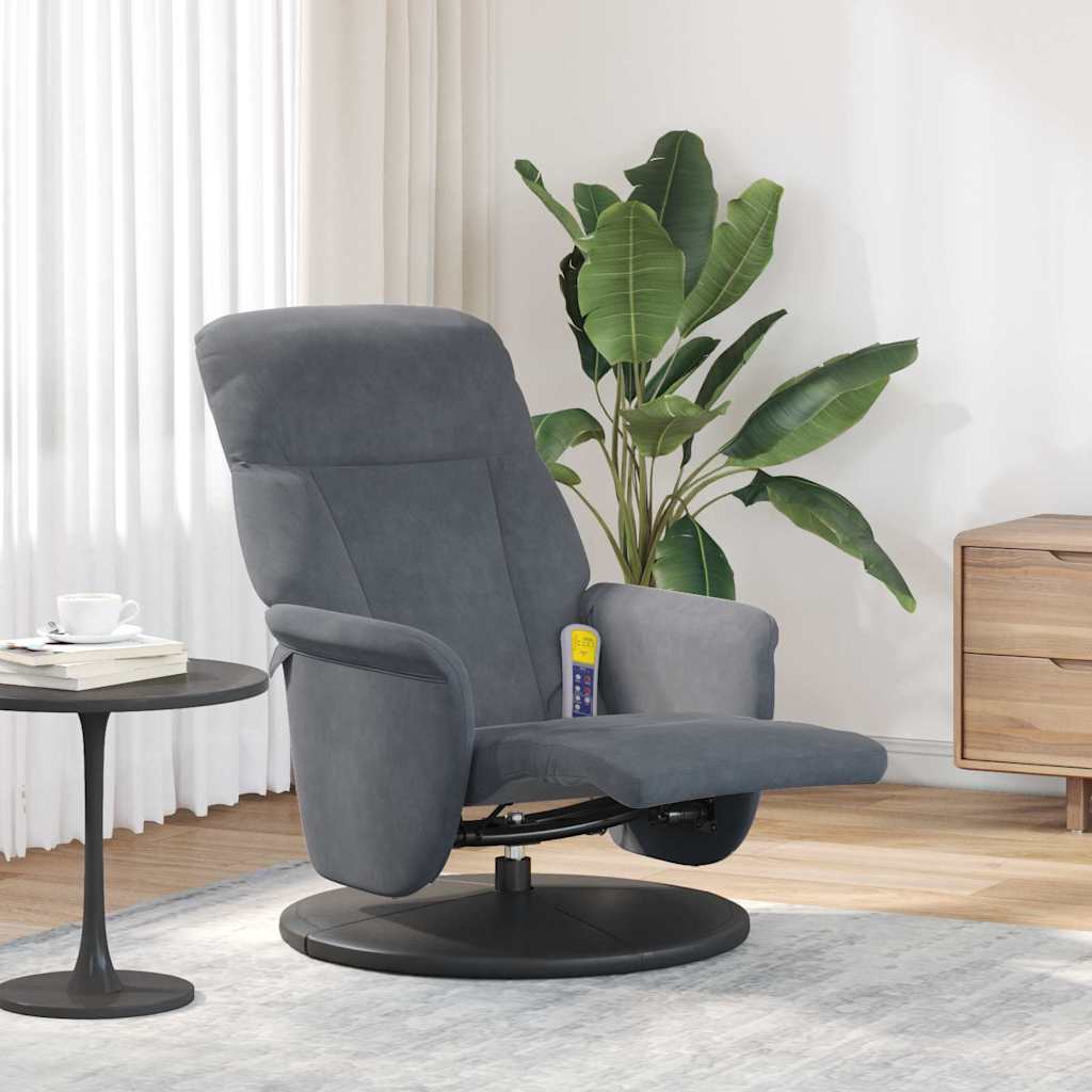 vidaXL Massage Relaxsessel Dunkelgrau 91 x 71 x 105 cm Samt