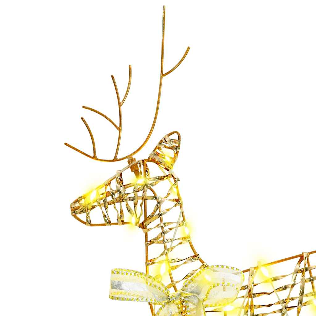 vidaXL LED Rentiere mit 180 LEDs 6 pcs Gold PET