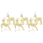 vidaXL LED Rentiere mit 180 LEDs 6 pcs Gold PET