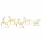 vidaXL LED Rentiere mit 40 LEDs 5 pcs Gold PET