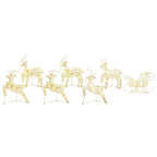 vidaXL LED Rentiere mit 40 LEDs 7 pcs Gold PET