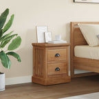 vidaXL Nachttisch mit Schubladen Natur 40 x 30 x 50 cm Massivholz Teak
