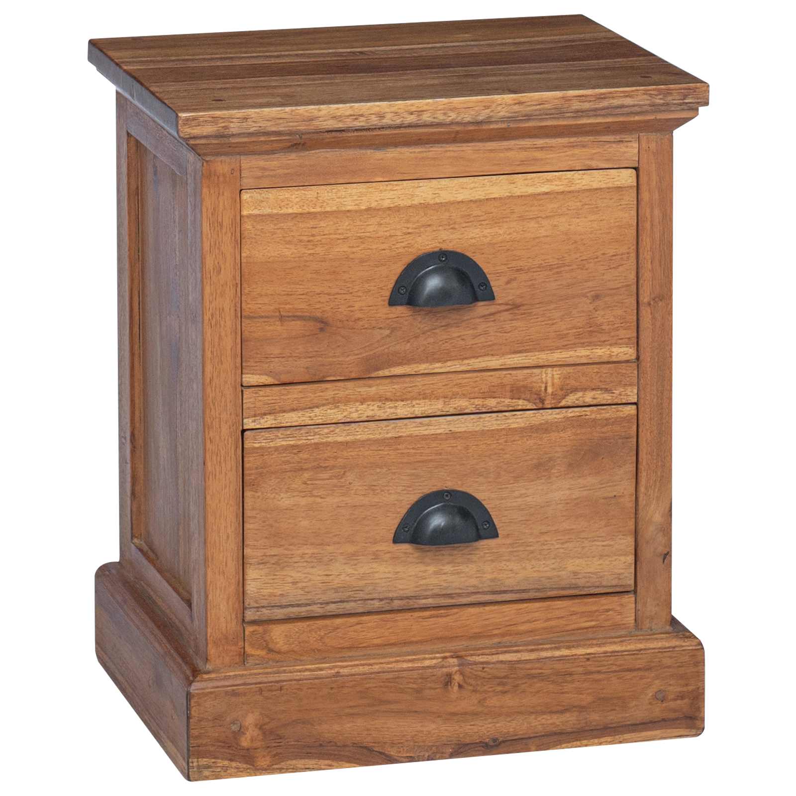 vidaXL Nachttisch mit Schubladen Natur 40 x 30 x 50 cm Massivholz Teak