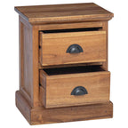 vidaXL Nachttisch mit Schubladen Natur 40 x 30 x 50 cm Massivholz Teak