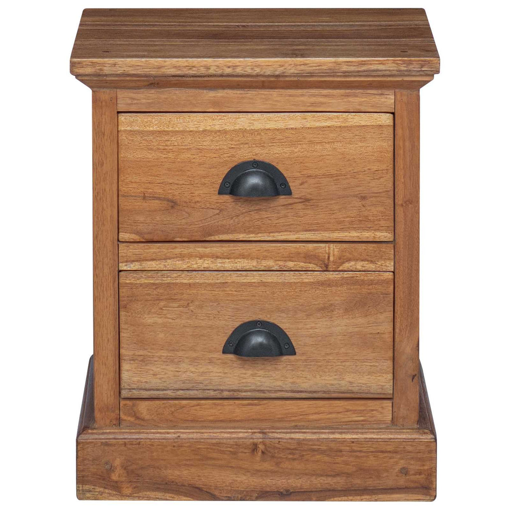 vidaXL Nachttisch mit Schubladen Natur 40 x 30 x 50 cm Massivholz Teak