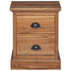 vidaXL Nachttisch mit Schubladen Natur 40 x 30 x 50 cm Massivholz Teak