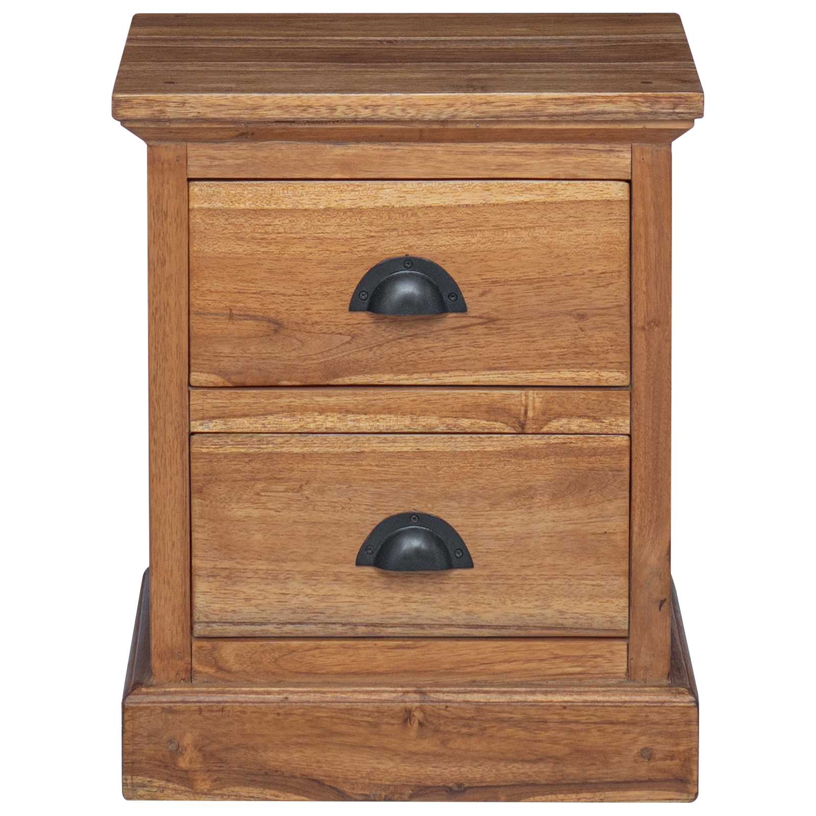 vidaXL Nachttisch mit Schubladen Natur 40 x 30 x 50 cm Massivholz Teak