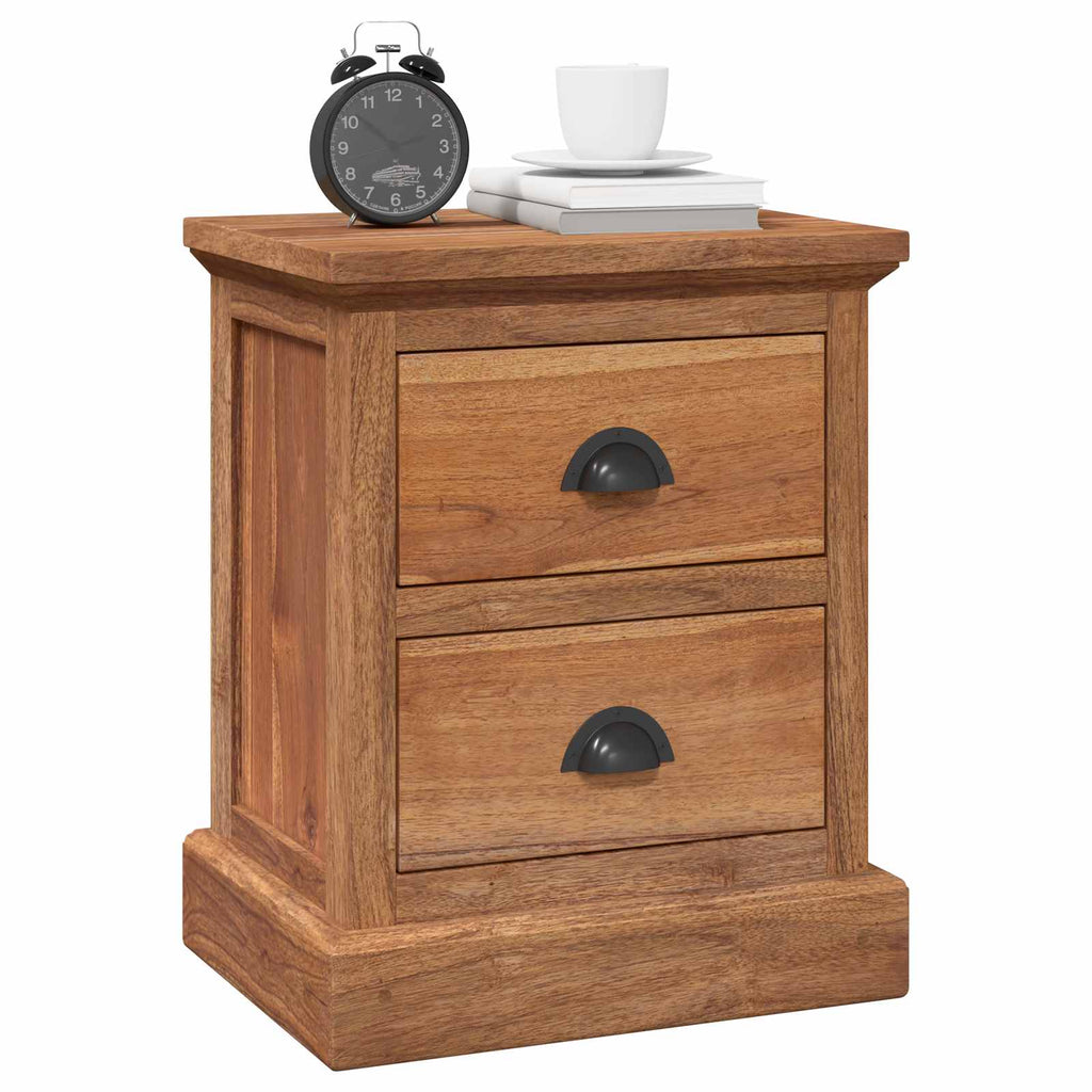 vidaXL Nachttisch mit Schubladen Natur 40 x 30 x 50 cm Massivholz Teak