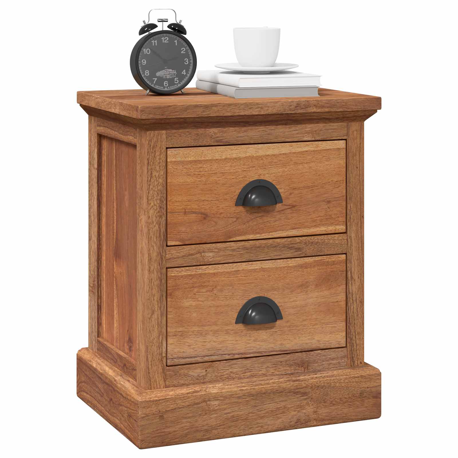 vidaXL Nachttisch mit Schubladen Natur 40 x 30 x 50 cm Massivholz Teak