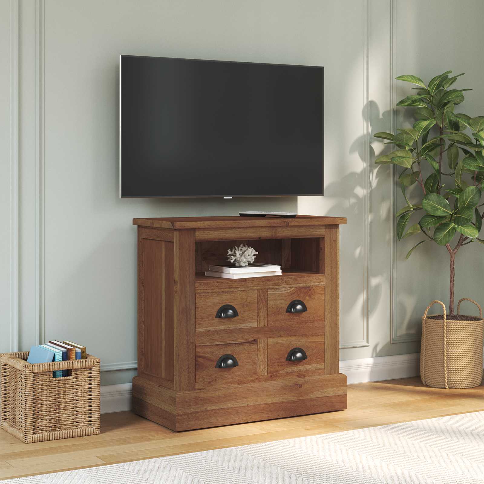 vidaXL Aufbewahrungsschrank Natur 60 x 30 x 60 cm Massivholz Teak