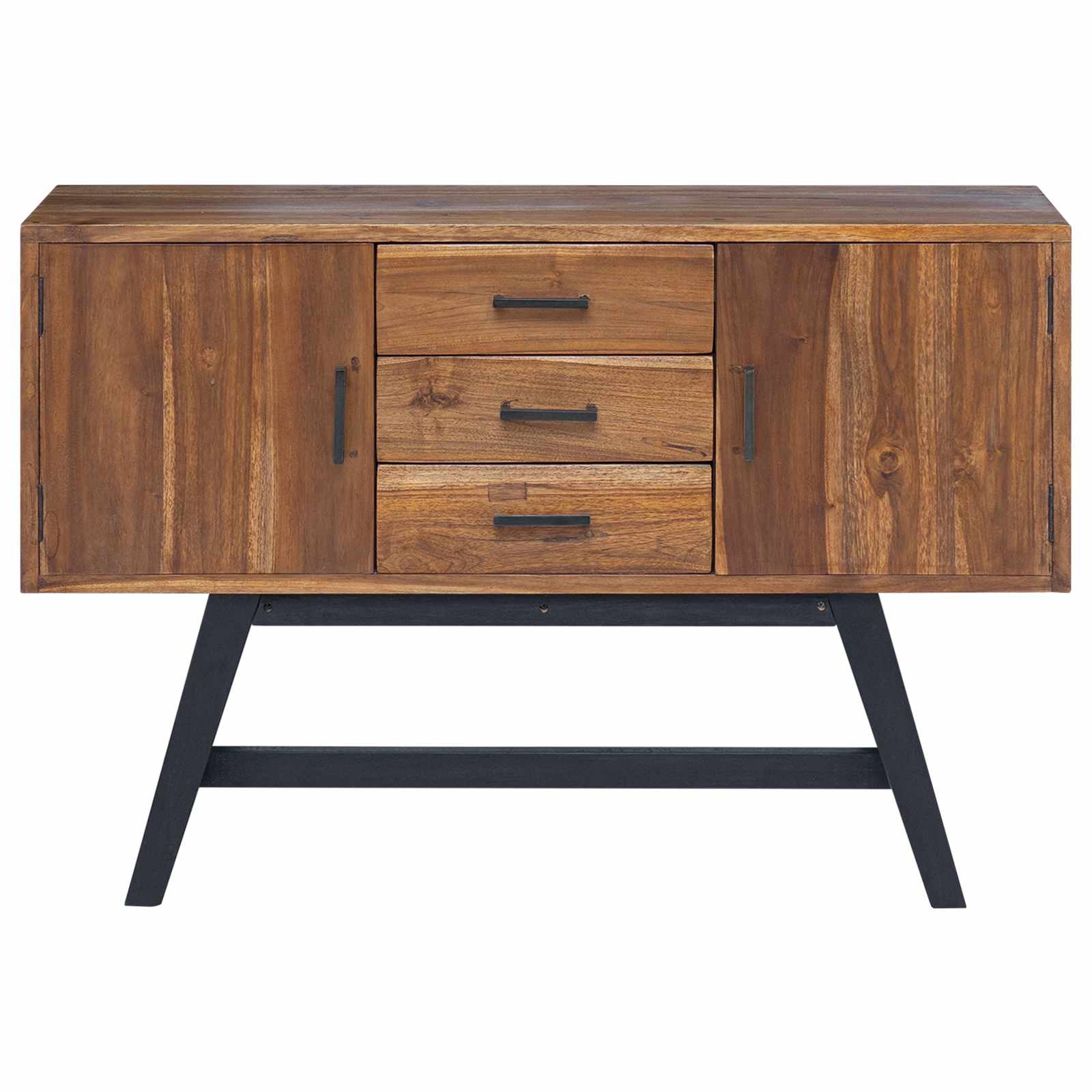vidaXL TV-Ständer Natur 110 x 30 x 75 cm Massivholz Teak