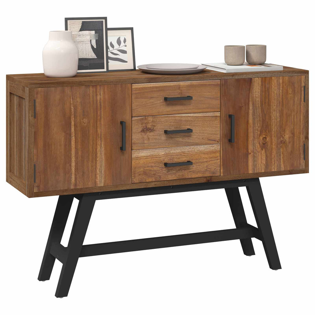 vidaXL TV-Ständer Natur 110 x 30 x 75 cm Massivholz Teak
