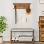 vidaXL Wandmontierter Kleiderständer Natur 70 x 10 x 20 cm