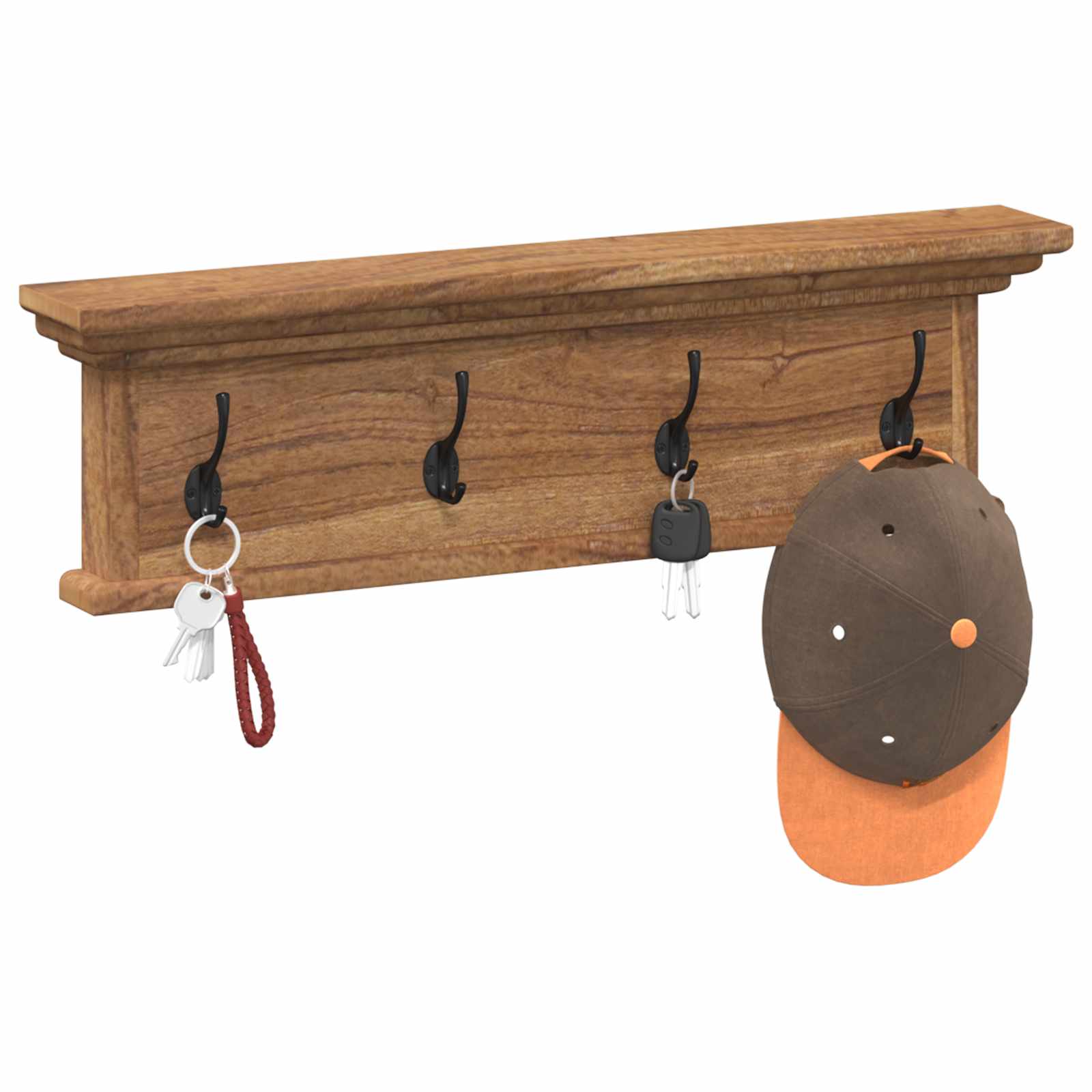 vidaXL Wandmontierter Kleiderständer Natur 70 x 10 x 20 cm