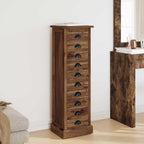 vidaXL Kommode mit Schubladen Natur 35 x 30 x 110 cm Massivholz Teak