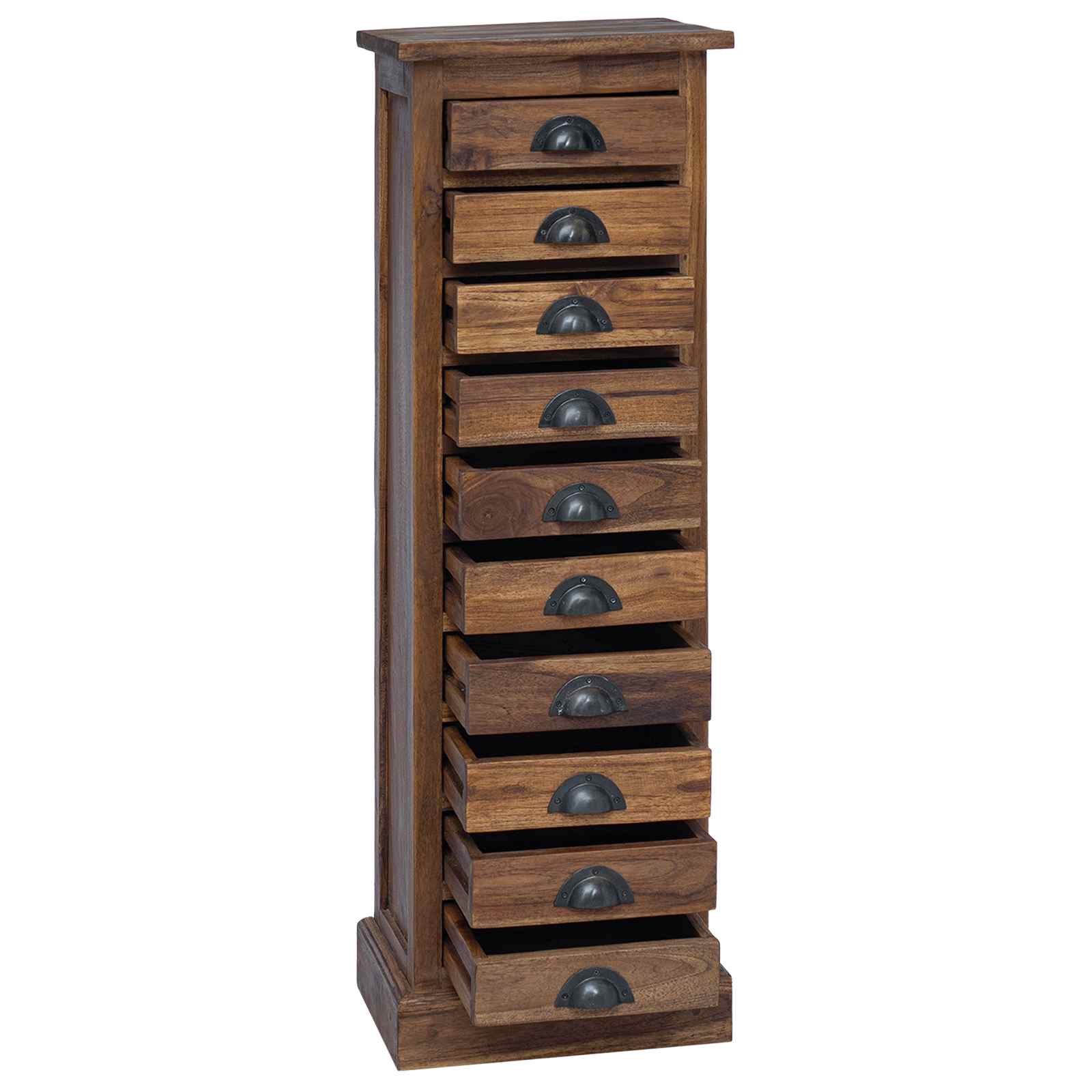 vidaXL Kommode mit Schubladen Natur 35 x 30 x 110 cm Massivholz Teak