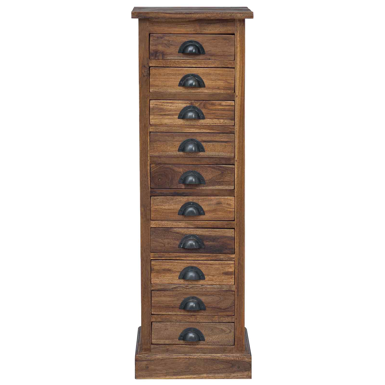 vidaXL Kommode mit Schubladen Natur 35 x 30 x 110 cm Massivholz Teak