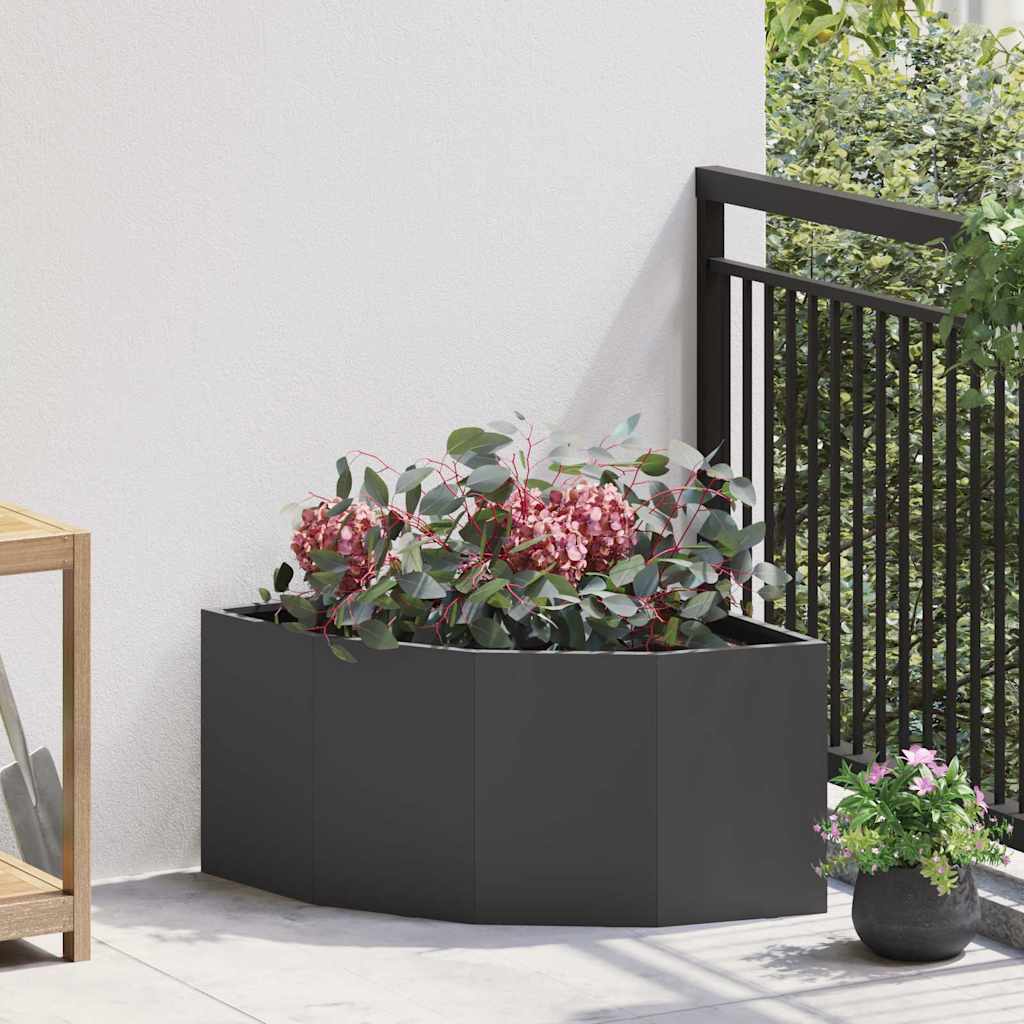 vidaXL Eckpflanzer Schwarz 60 x 60 x 35 cm Stahl