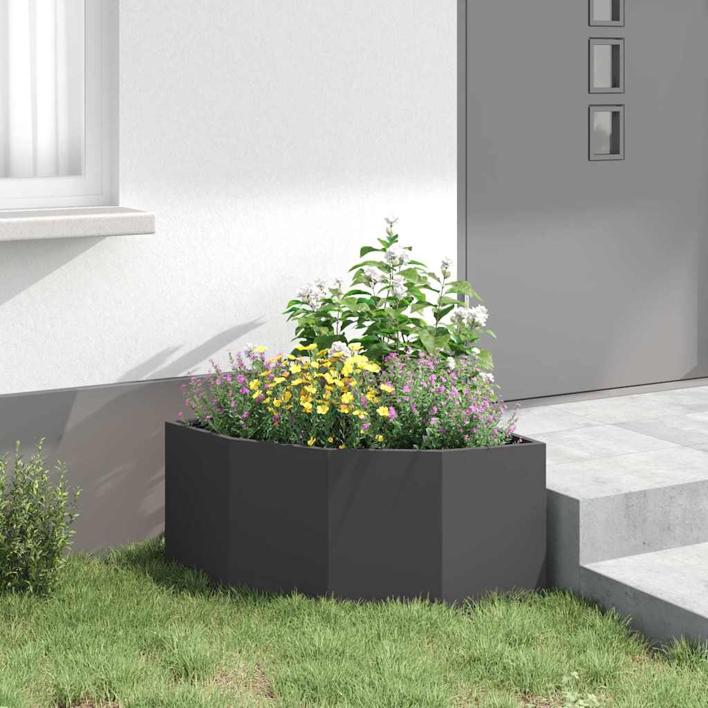 vidaXL Eckpflanzer Schwarz 60 x 60 x 35 cm Stahl