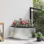 vidaXL Eckpflanzer Silber 60 x 60 x 35 cm Verzinkter Stahl