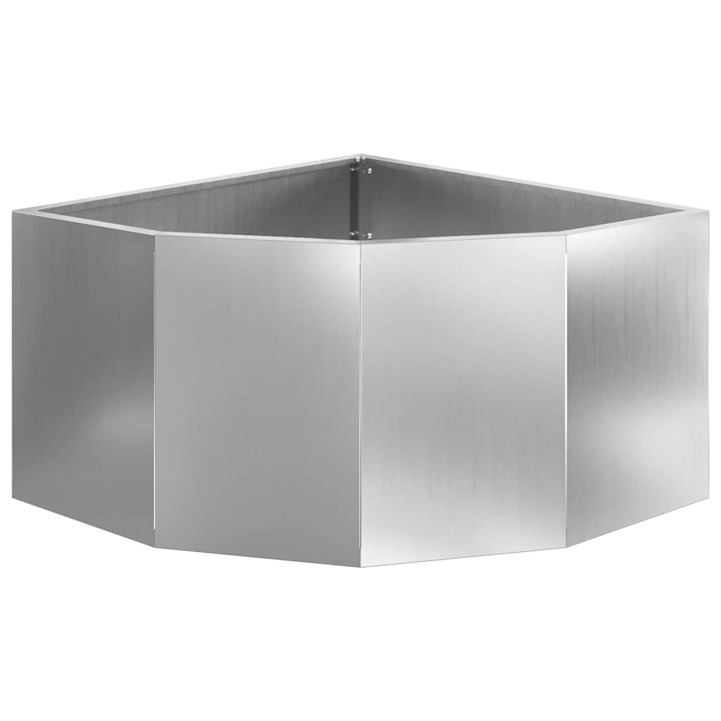 vidaXL Eckpflanzer Silber 60 x 60 x 35 cm Verzinkter Stahl