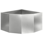vidaXL Eckpflanzer Silber 60 x 60 x 35 cm Verzinkter Stahl