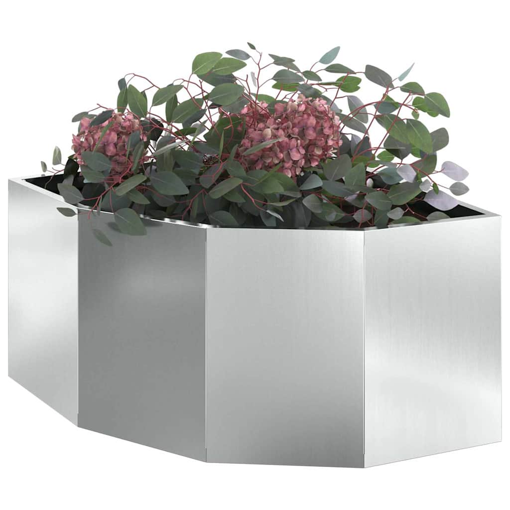 vidaXL Eckpflanzer Silber 60 x 60 x 35 cm Verzinkter Stahl
