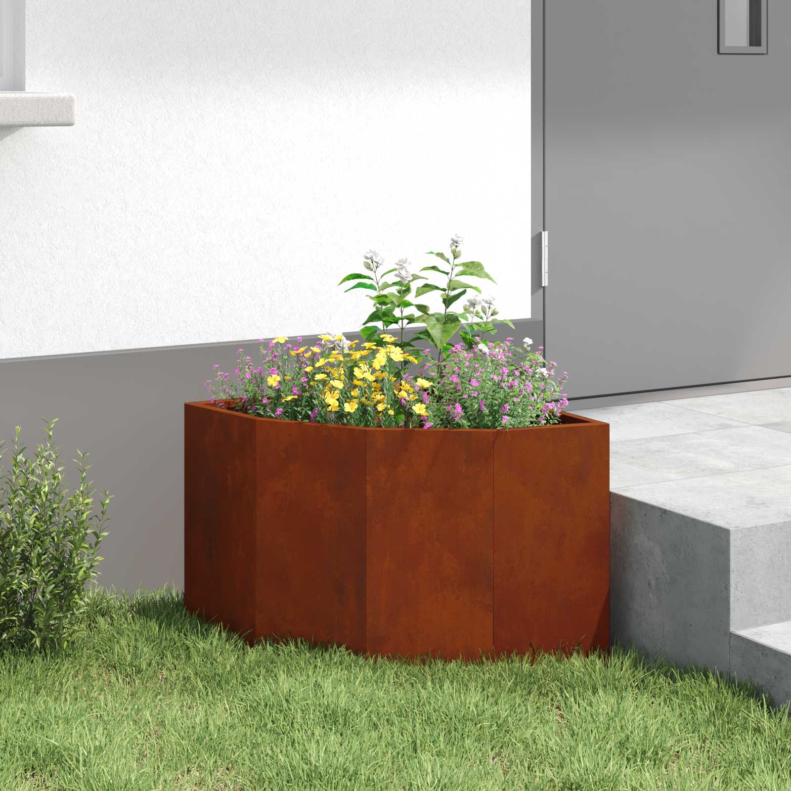 vidaXL Eckpflanzer Rostig 45 x 45 x 35 cm Wetterfeststahl