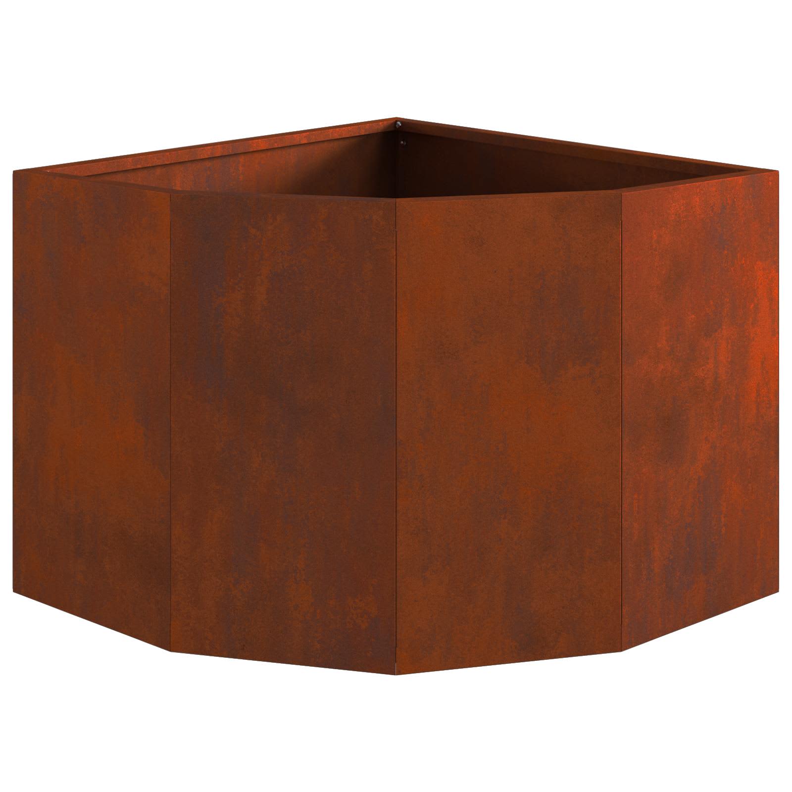 vidaXL Eckpflanzer Rostig 45 x 45 x 35 cm Wetterfeststahl