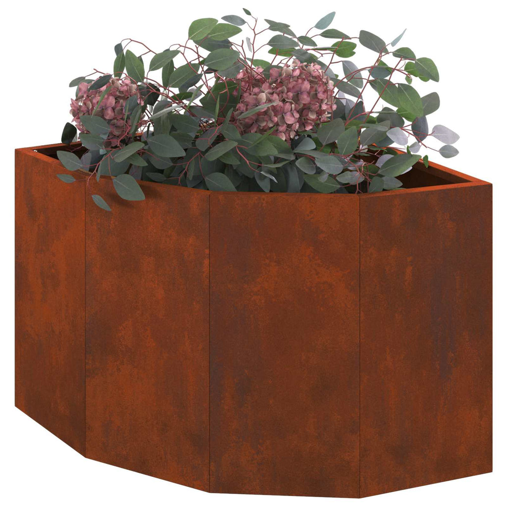 vidaXL Eckpflanzer Rostig 45 x 45 x 35 cm Wetterfeststahl