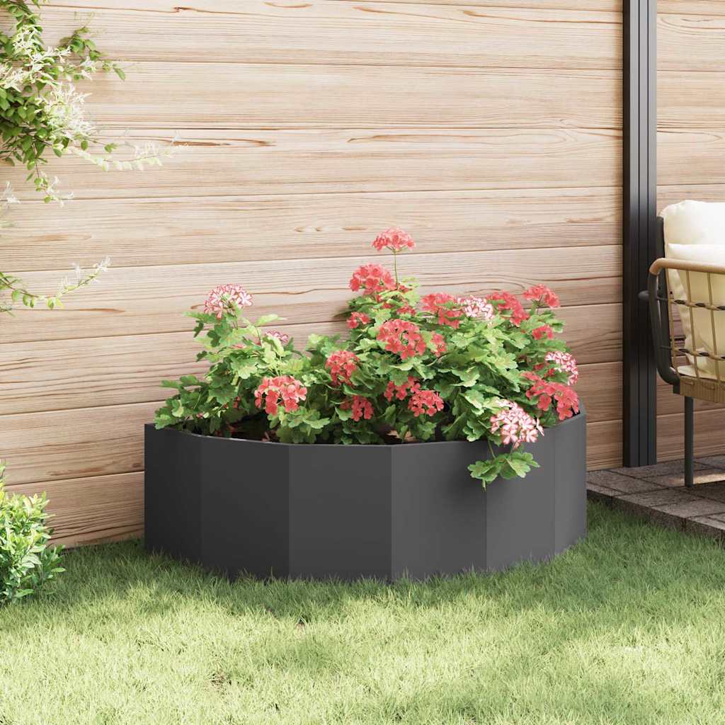 vidaXL Pflanzkübel Schwarz 120 x 60 x 35 cm Stahl