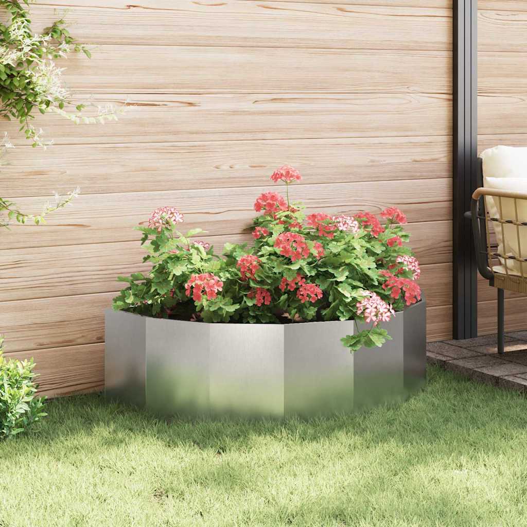 vidaXL Pflanzkübel Silber 120 x 60 x 35 cm Edelstahl