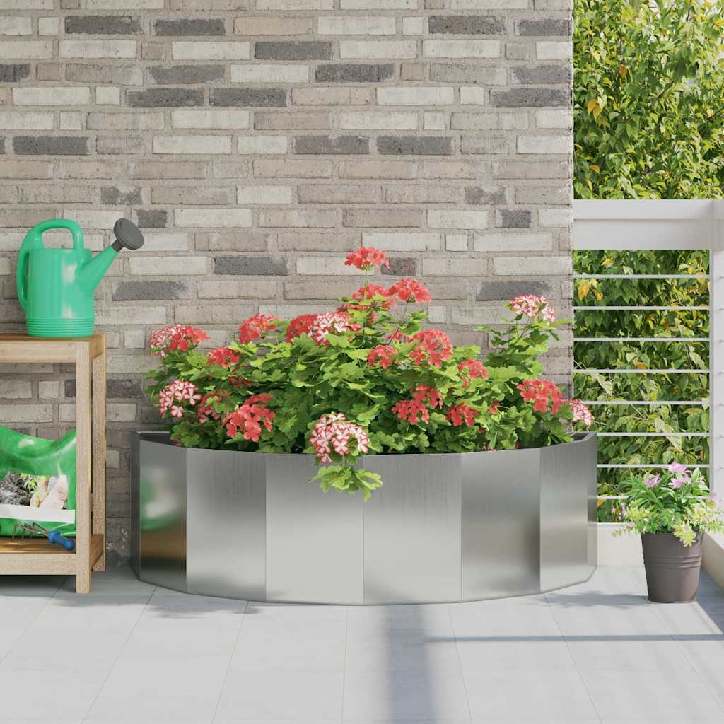 vidaXL Pflanzkübel Silber 120 x 60 x 35 cm Verzinkter Stahl