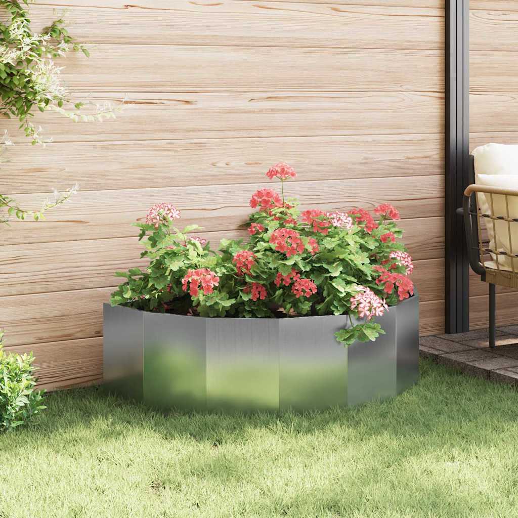 vidaXL Pflanzkübel Silber 120 x 60 x 35 cm Verzinkter Stahl