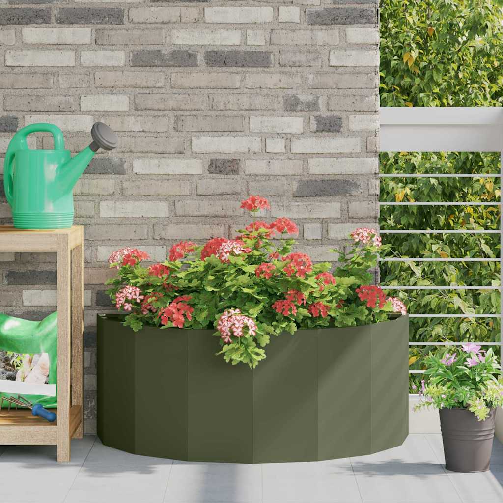 vidaXL Pflanzkübel Olive Grün 120 x 60 x 35 cm Stahl