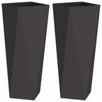 vidaXL Pflanzkübel 2 pcs Schwarz 30 x 30 x 75 cm Stahl