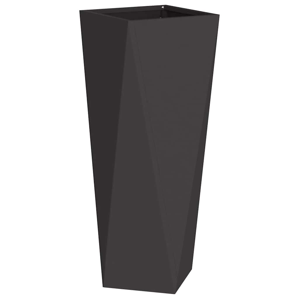 vidaXL Pflanzkübel 2 pcs Schwarz 30 x 30 x 75 cm Stahl